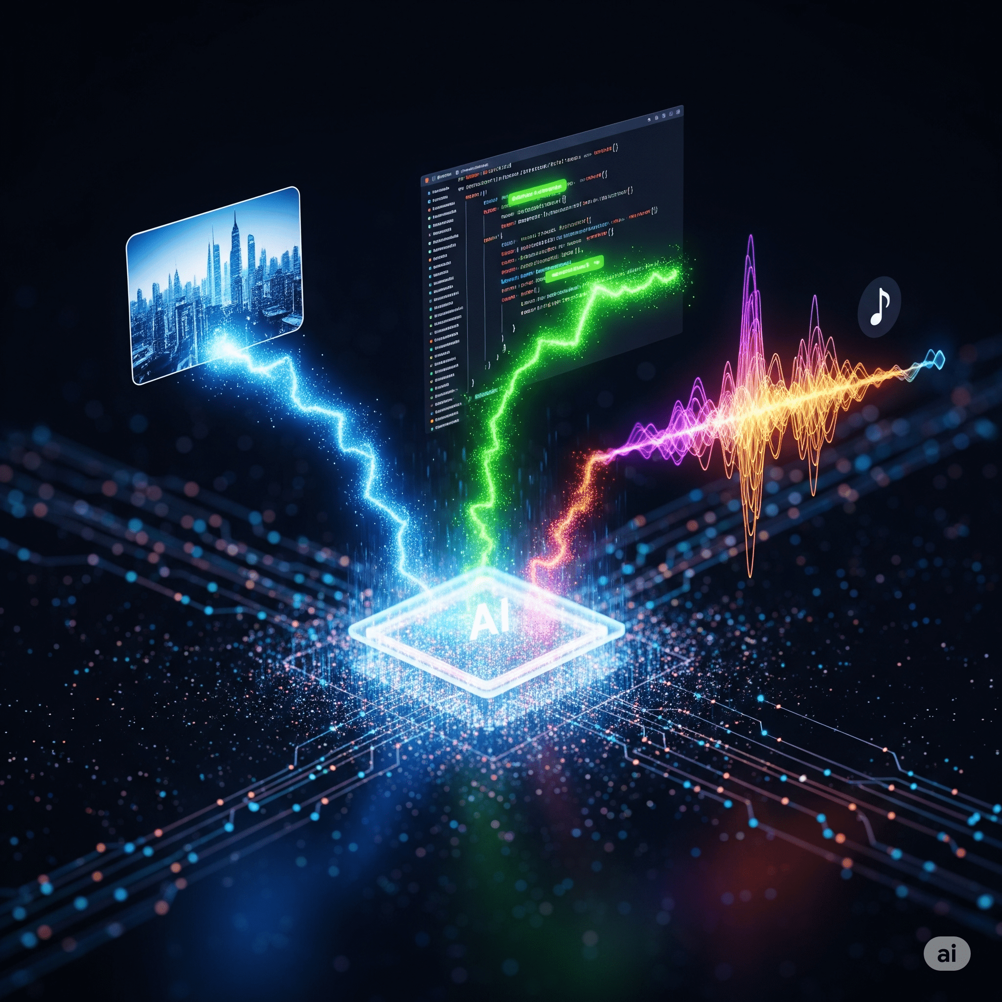Beyond Text: Prompting AI for Multimodal Outputs (Images, Code, Audio)